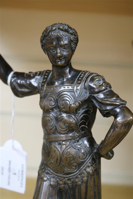 A bronze of a Roman emperor height 29.5cm